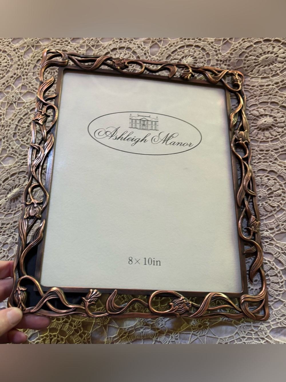 VTG Ashleigh Manor 8x10 Art Nouveau Tulip Copper-tone Metal Picture Frame NWOT